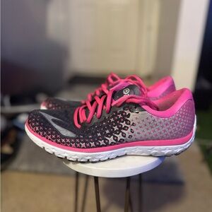 Brooks Pink and Gray Athletic Shoes